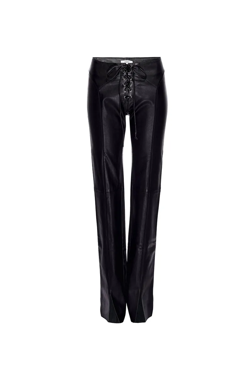 ELEMENT LACE UP PANT - BLACK VEGAN LEATHER sold by Miaou product image thumbnail 2