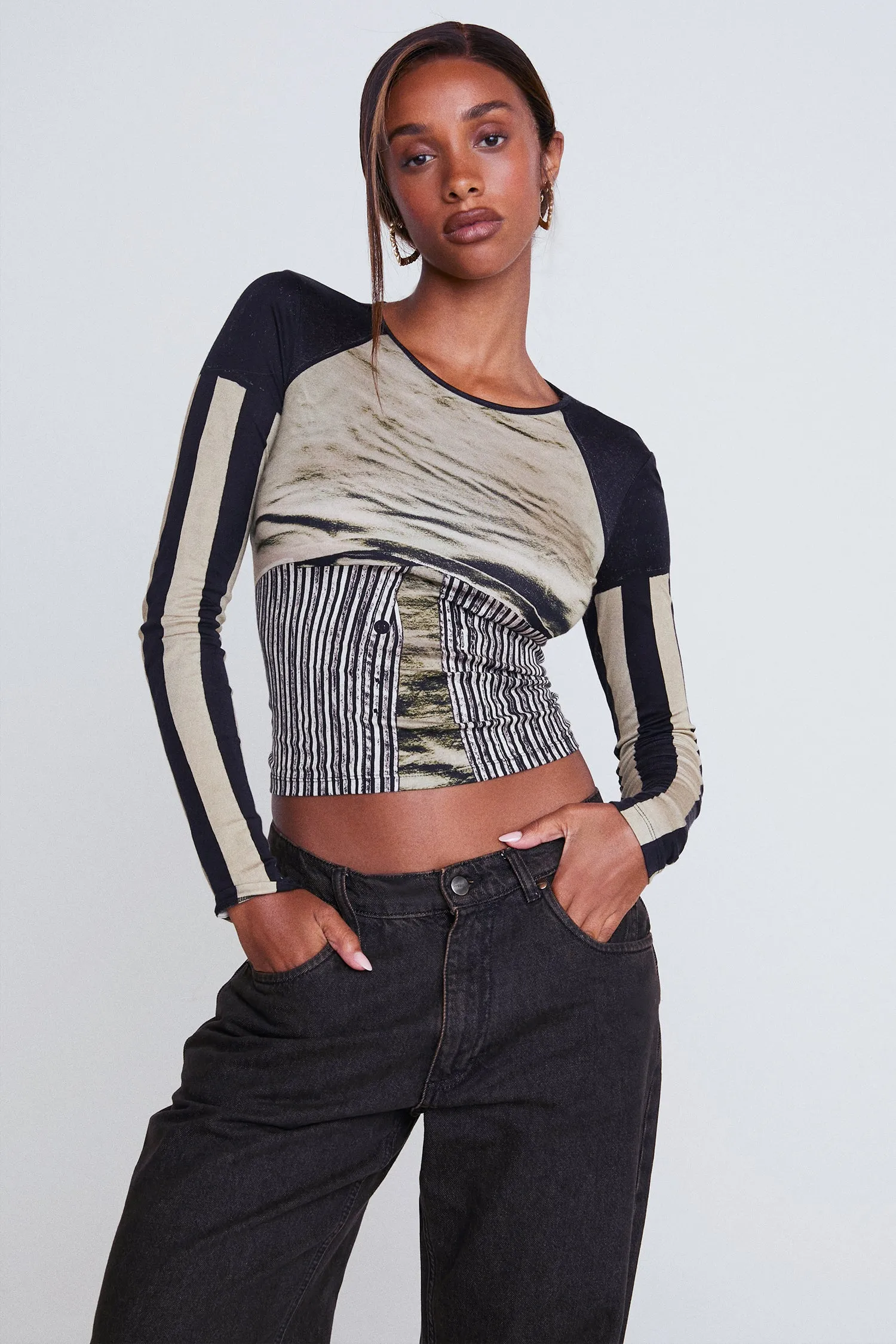 LONG SLEEVE TEE - CHEMISES IN VERT sold by Miaou product image thumbnail 5