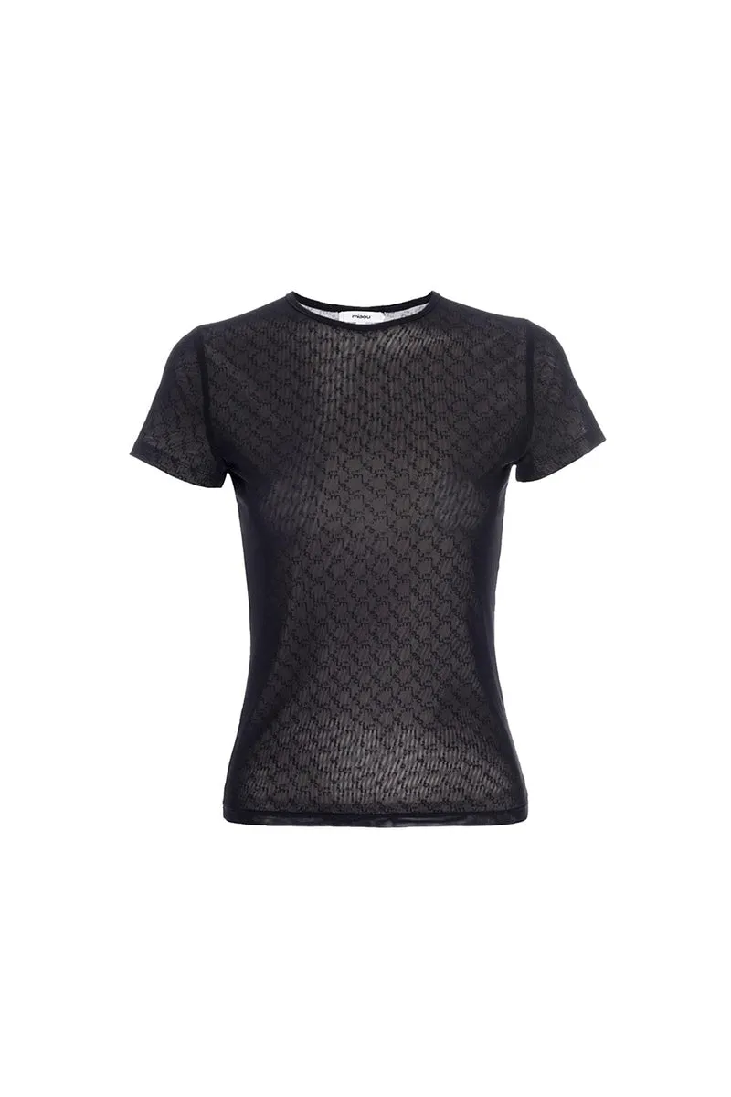 MINI TEE - BLACK MONOGRAM sold by Miaou product image thumbnail 2