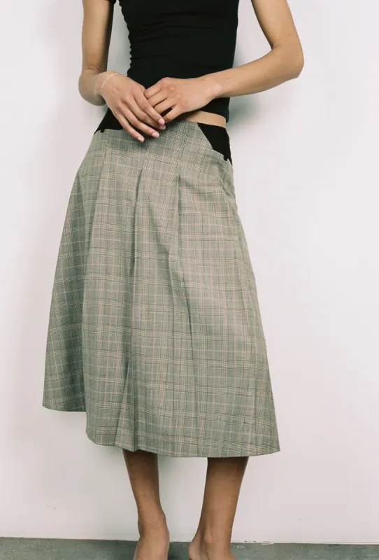 ALBRA SKIRT - BROWN CHECK sold by Miaou