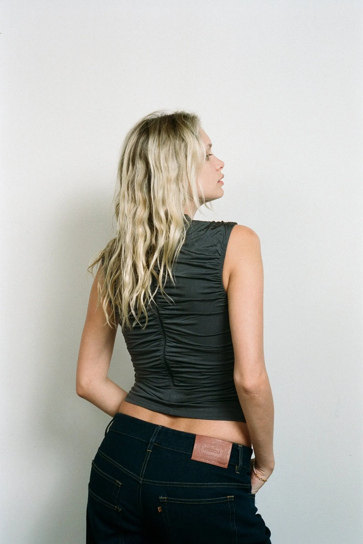 CAM TOP - SLATE VEGAN SILK sold by Miaou product image thumbnail 3