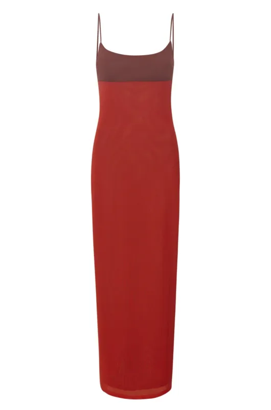 THAIS DRESS - RED AND PLUM sold by Miaou