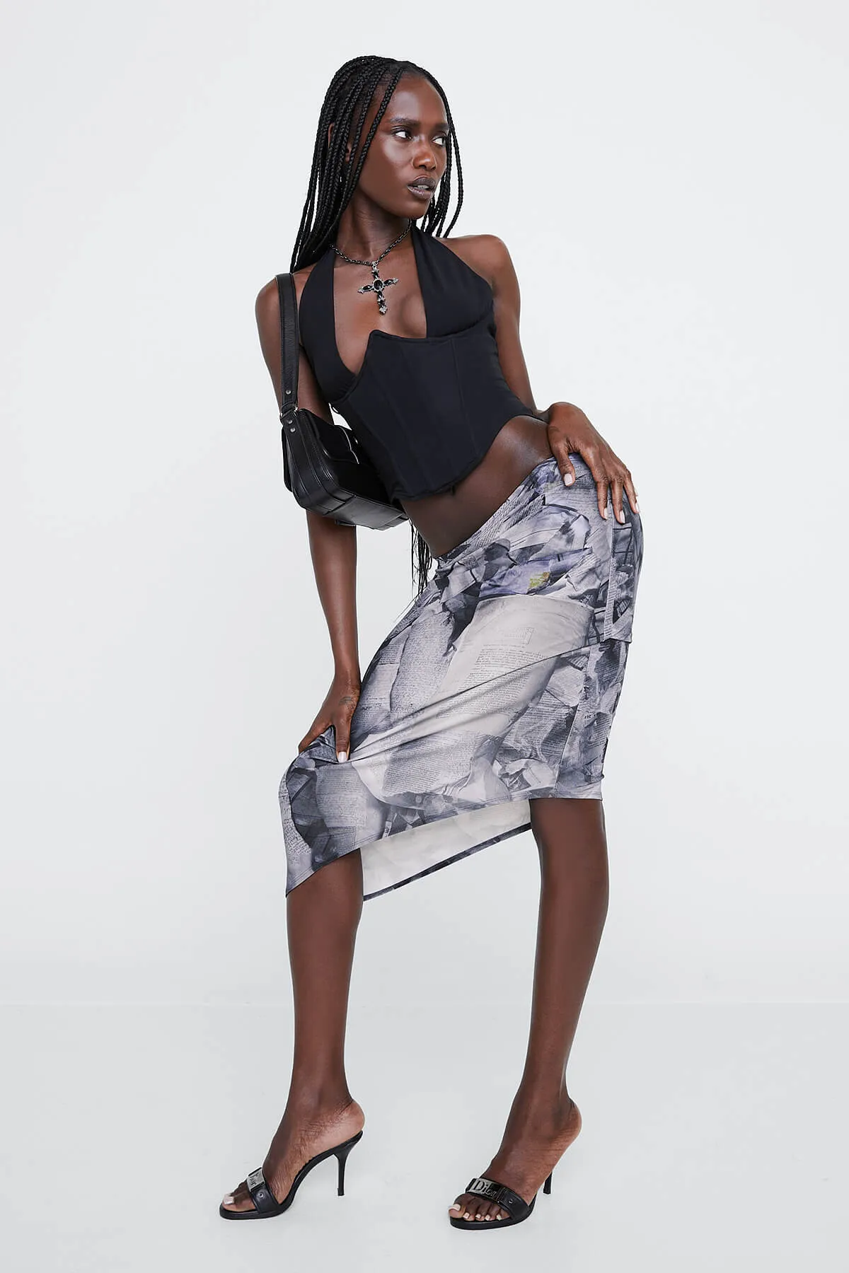 VERO SKIRT - NEWSPAPER TROMPE L'OEIL sold by Miaou