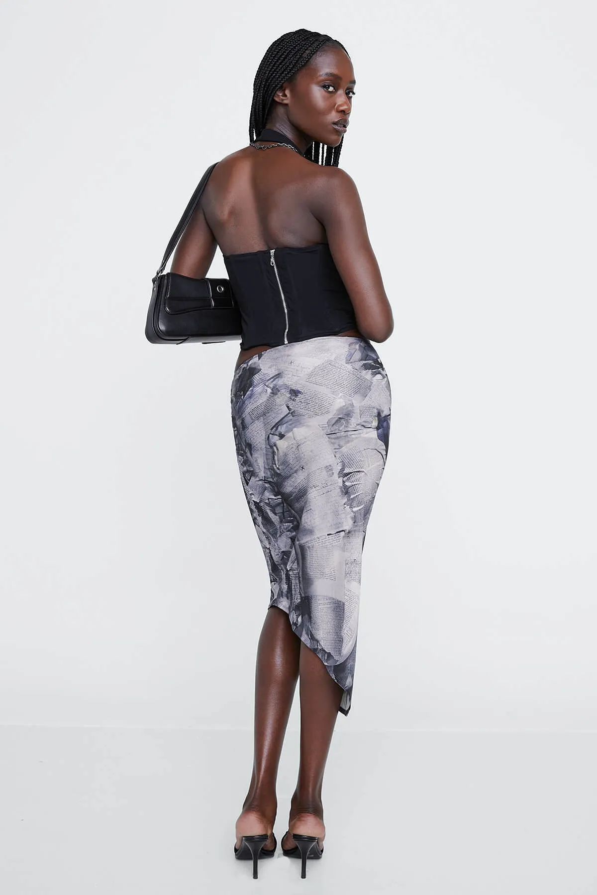 VERO SKIRT - NEWSPAPER TROMPE L'OEIL sold by Miaou product image thumbnail 4