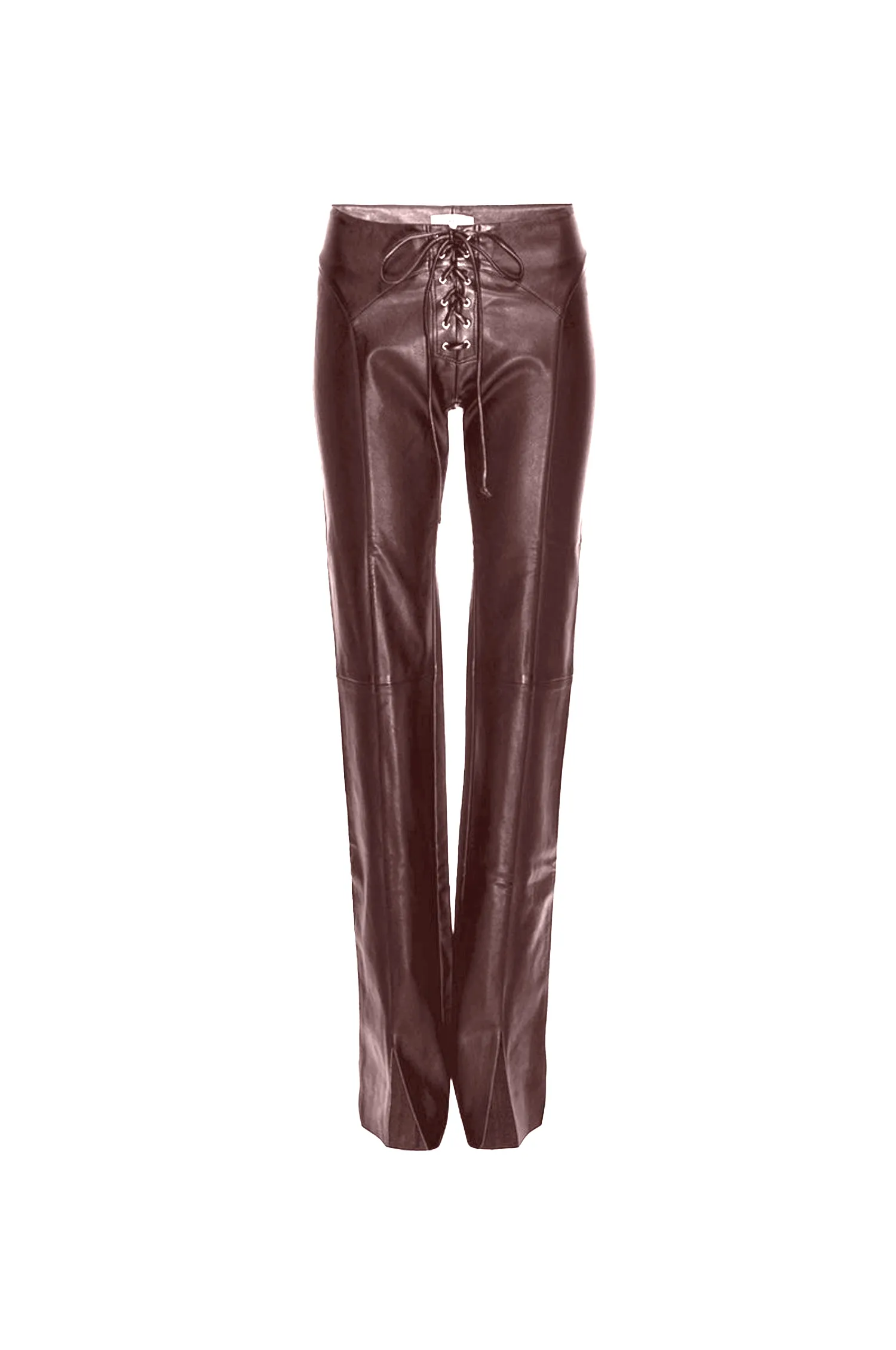 ELEMENT LACE UP PANT - BROWN VEGAN LEATHER sold by Miaou product image thumbnail 2