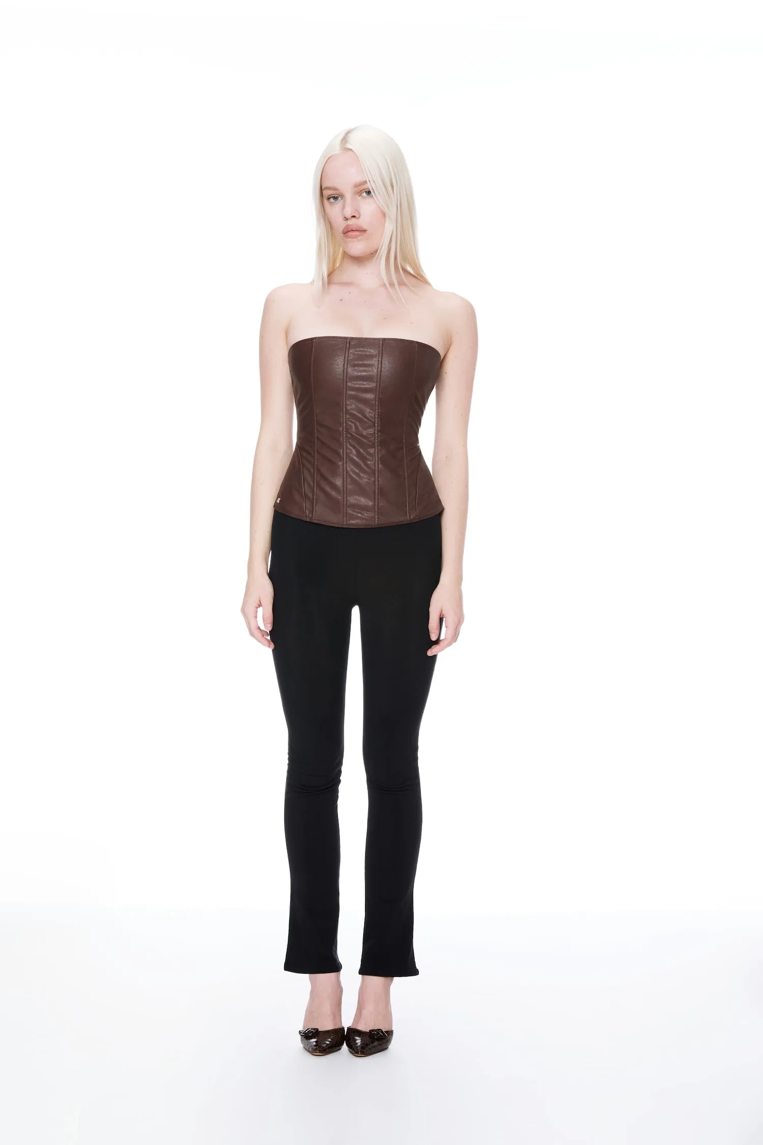 LIBRA CORSET - BROWN VEGAN LEATHER sold by Miaou product image thumbnail 5