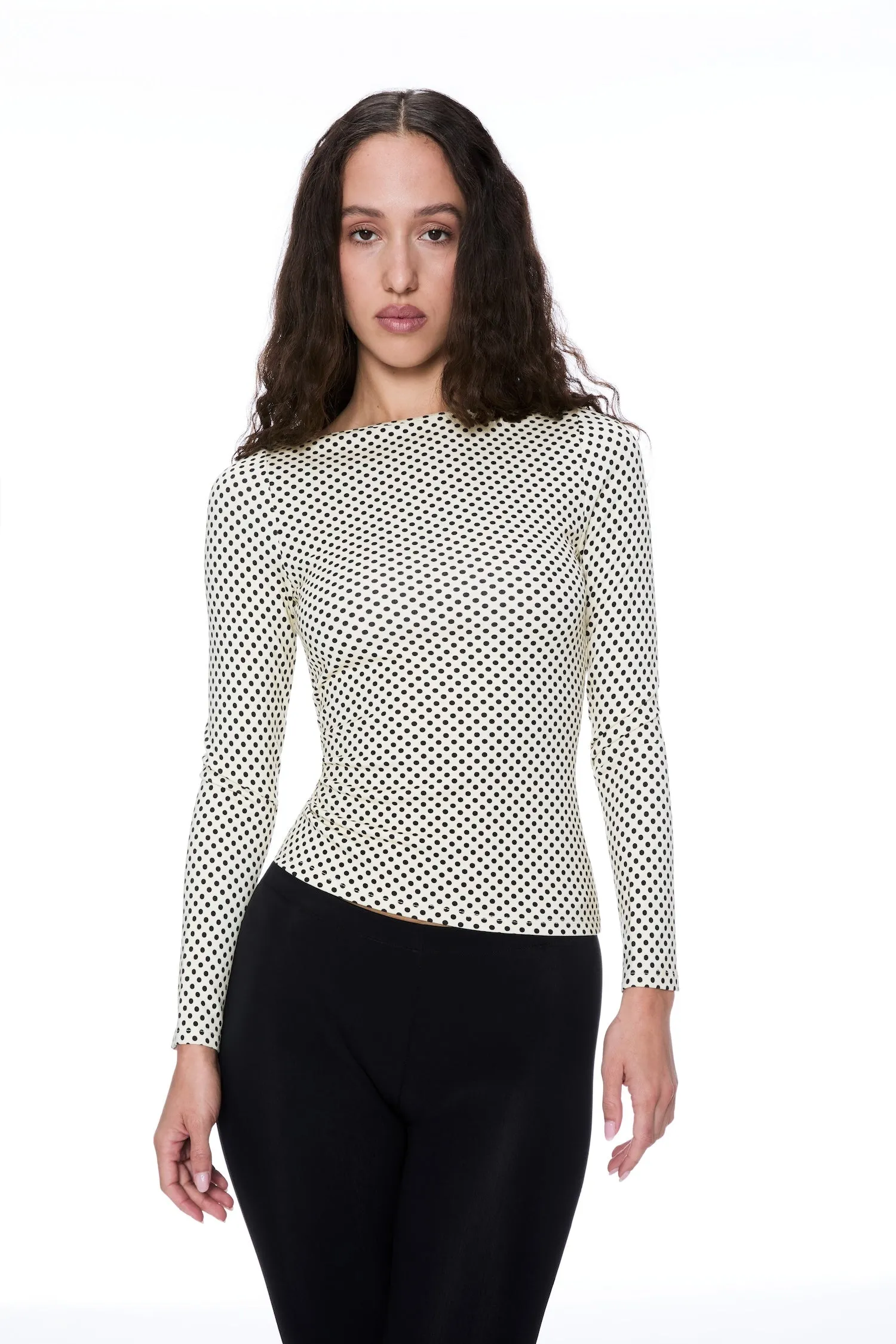 AMELIA TOP - BUTTER POLKA DOT sold by Miaou