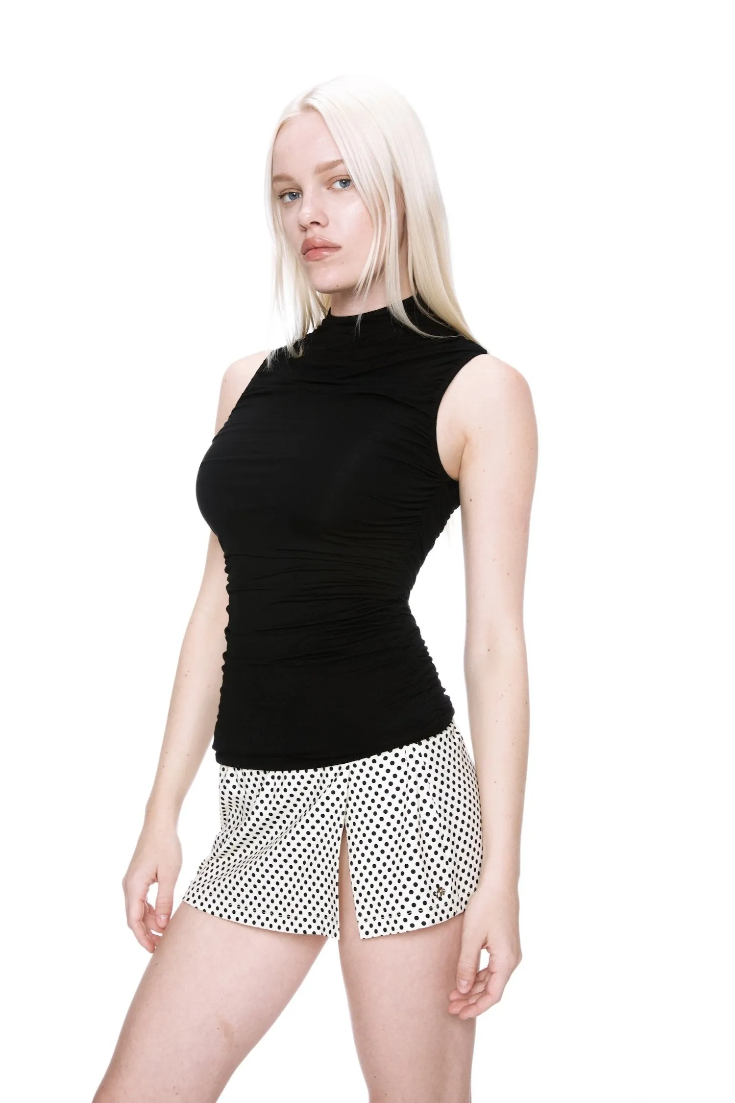 MICRO MINI SKIRT - BUTTER POLKA DOT sold by Miaou product image thumbnail 4