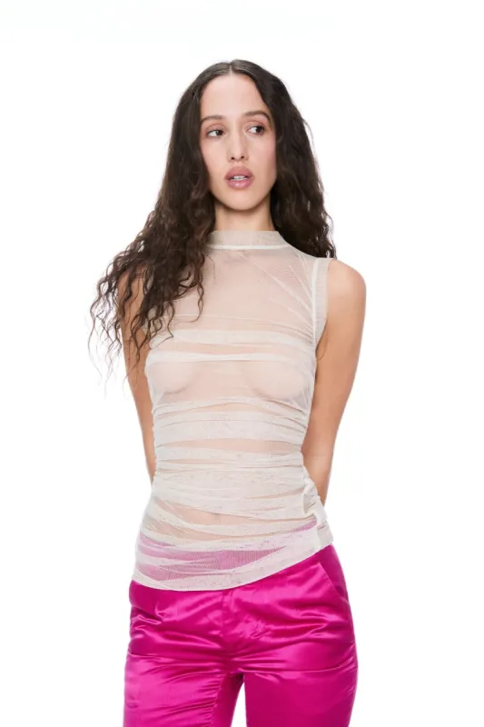 DOLCE & GABBANA SHEER SLEEVELESS TOP sold by Miaou
