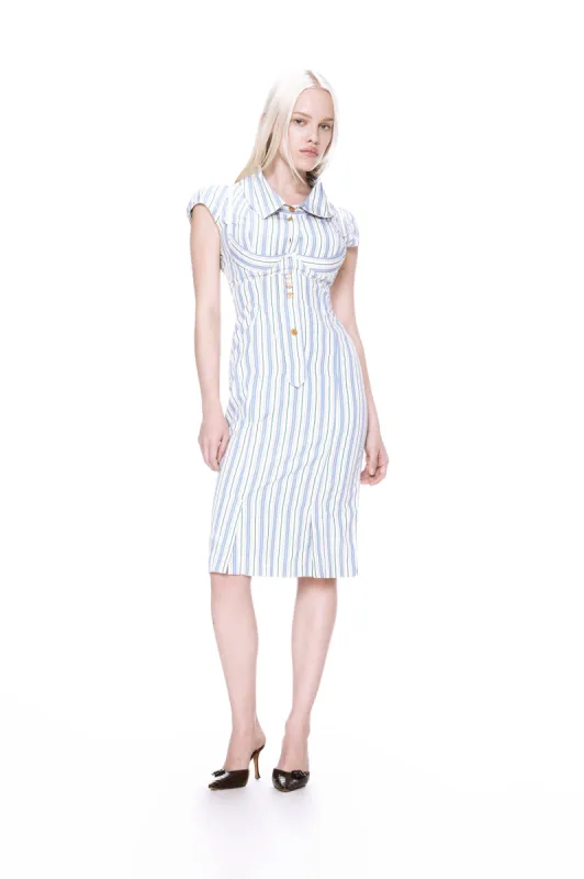 VIVIENNE WESTWOOD STRIPED MIDI DRESS sold by Miaou