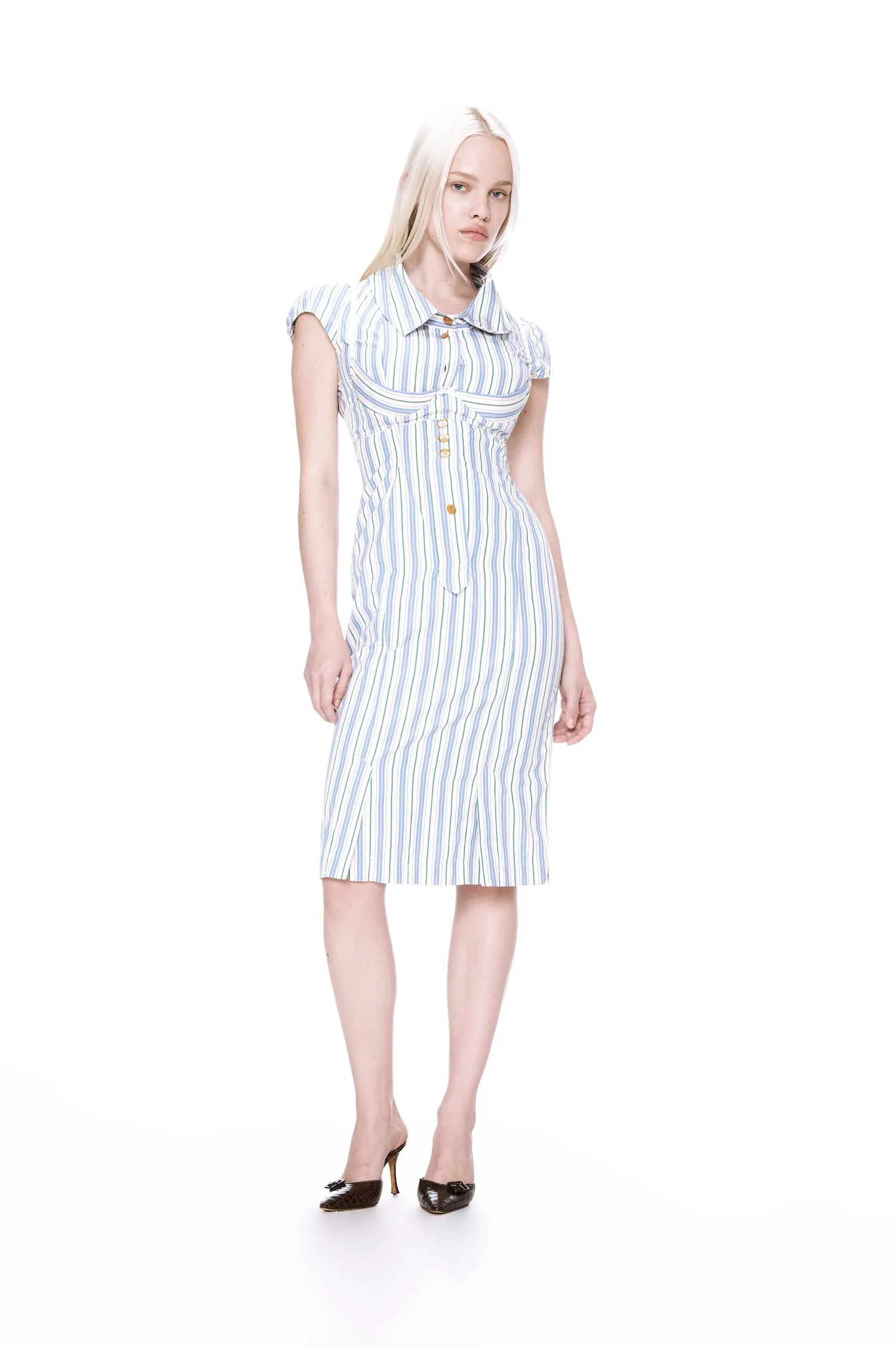 VIVIENNE WESTWOOD STRIPED MIDI DRESS sold by Miaou