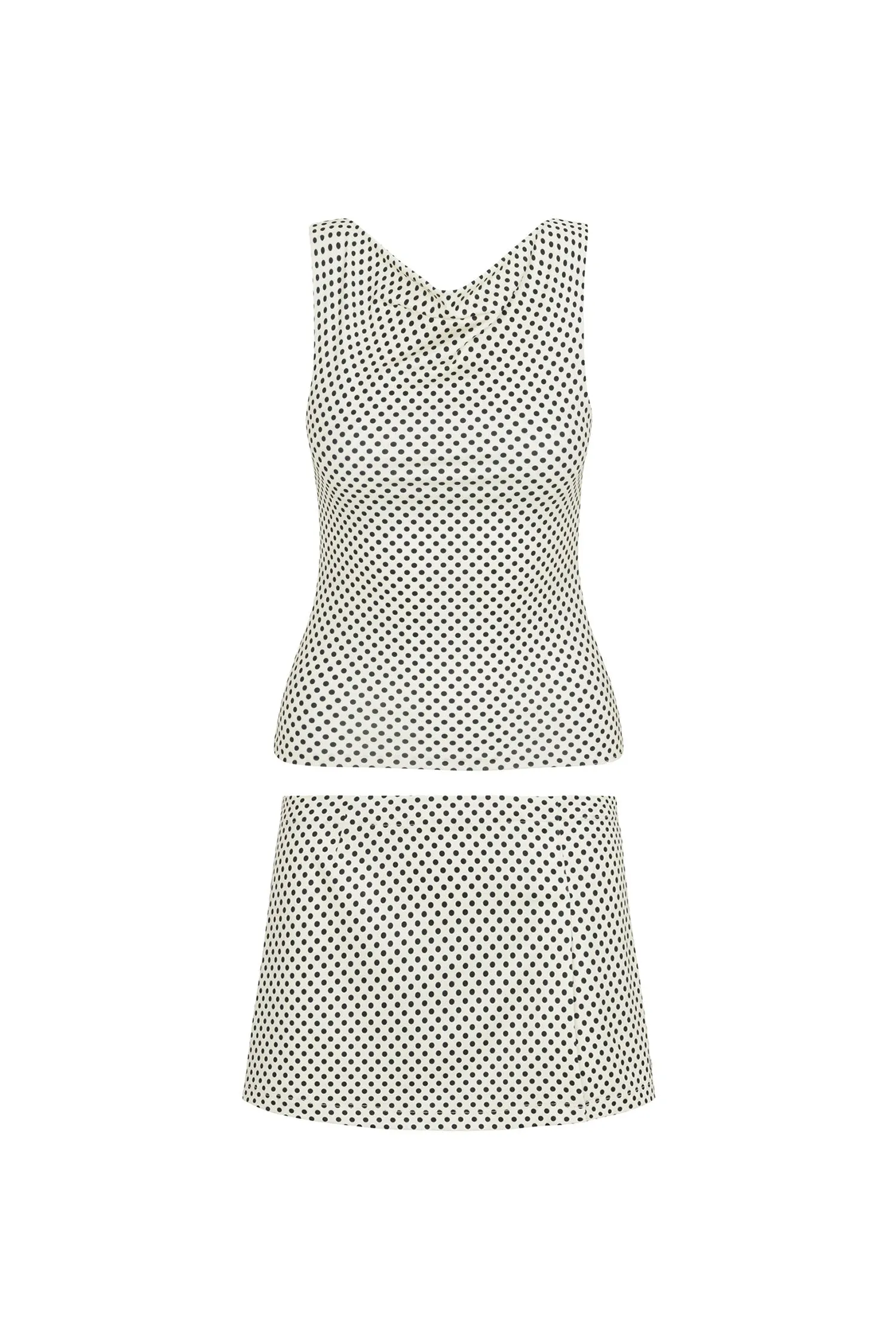 LANI TOP + MICRO MINI - BUTTER POLKA DOT sold by Miaou