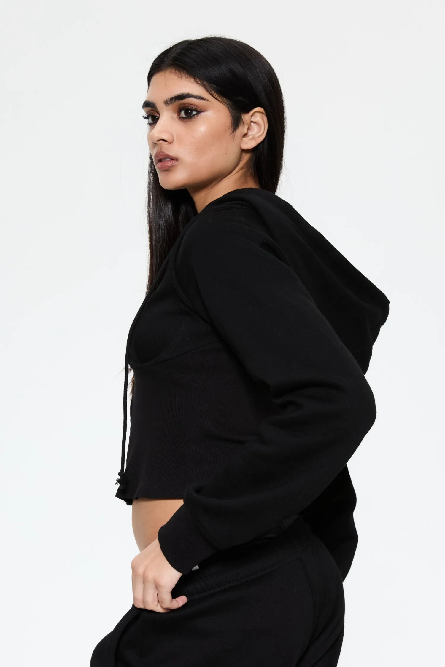 SADIE CORSET HOODIE - BLACK sold by Miaou product image thumbnail 4