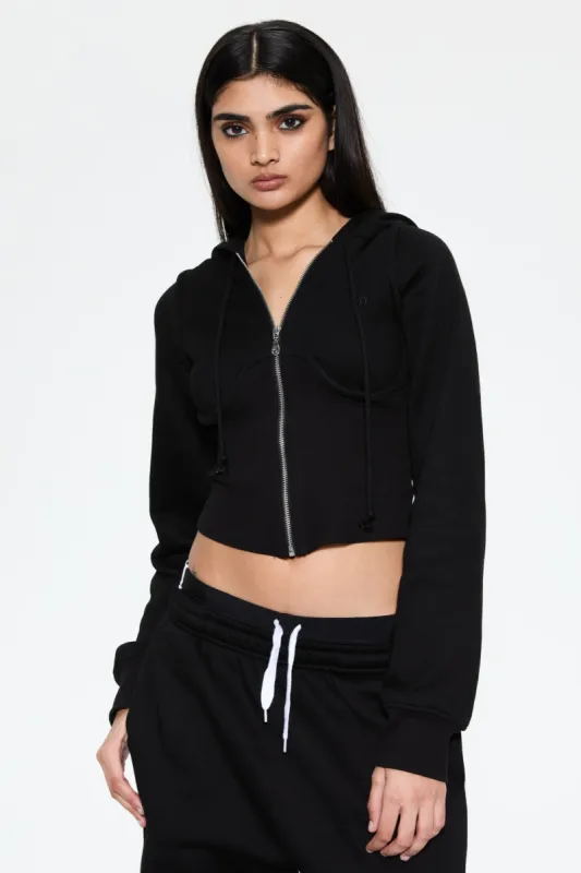 SADIE CORSET HOODIE - BLACK made by Miaou