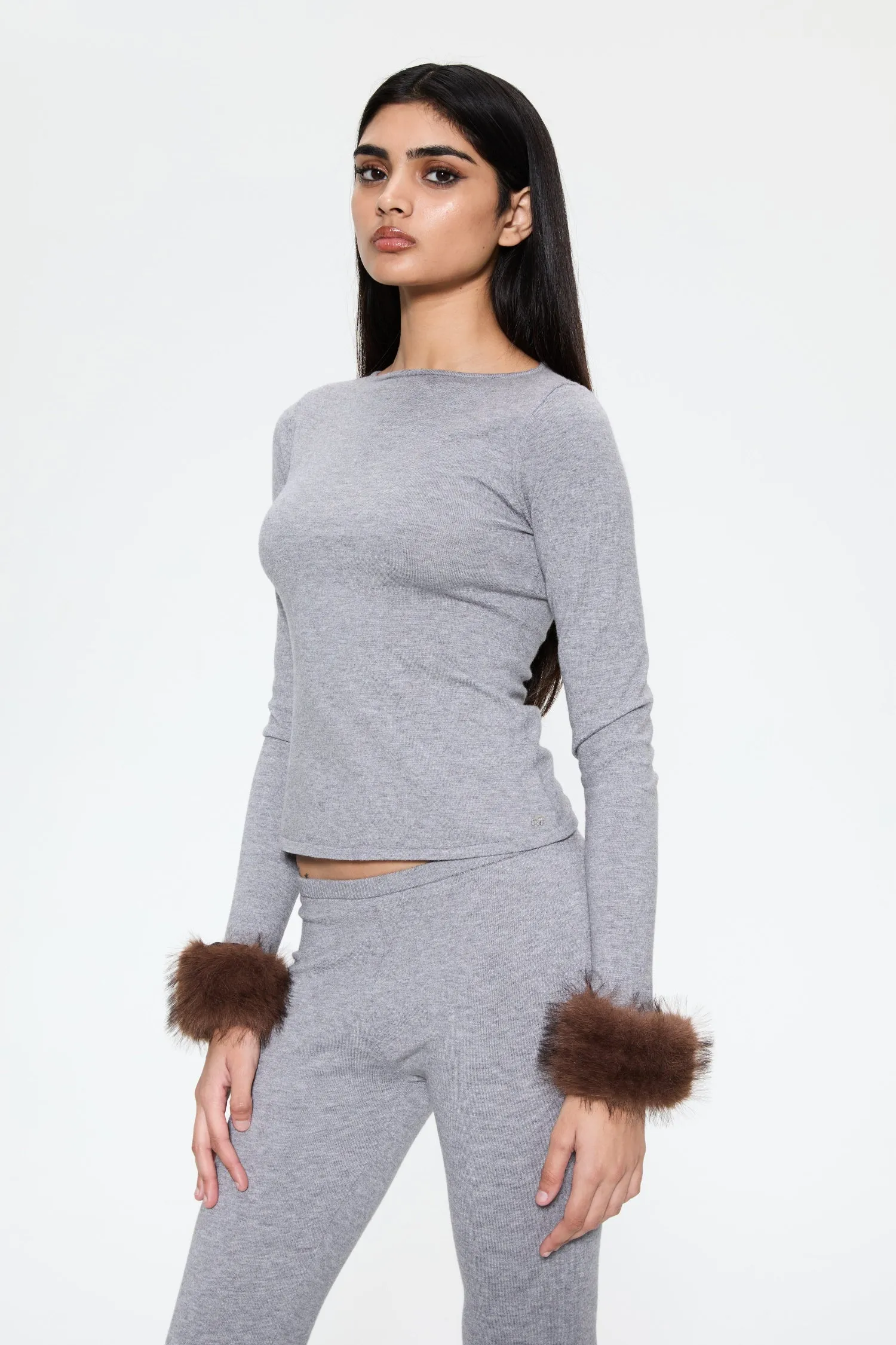 AMELIA TOP - HEATHER GREY sold by Miaou