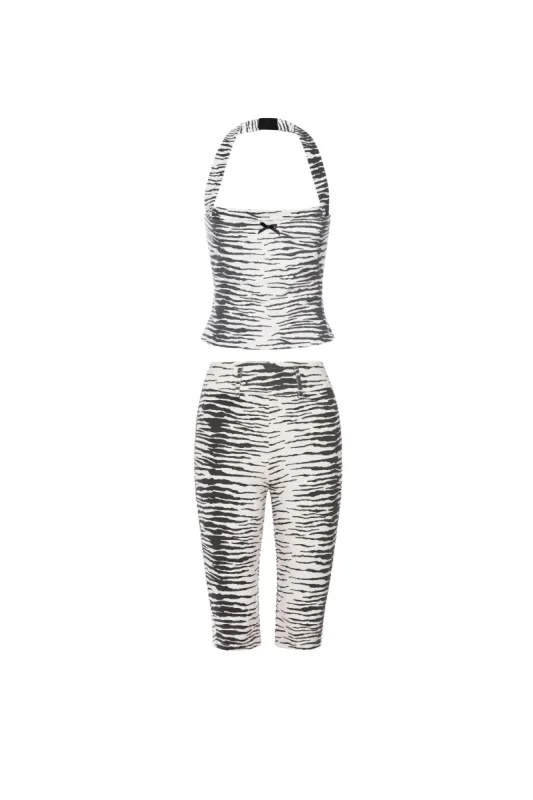 MIKAELA TOP + HARLEY CAPRI - ZEBRA made by Miaou