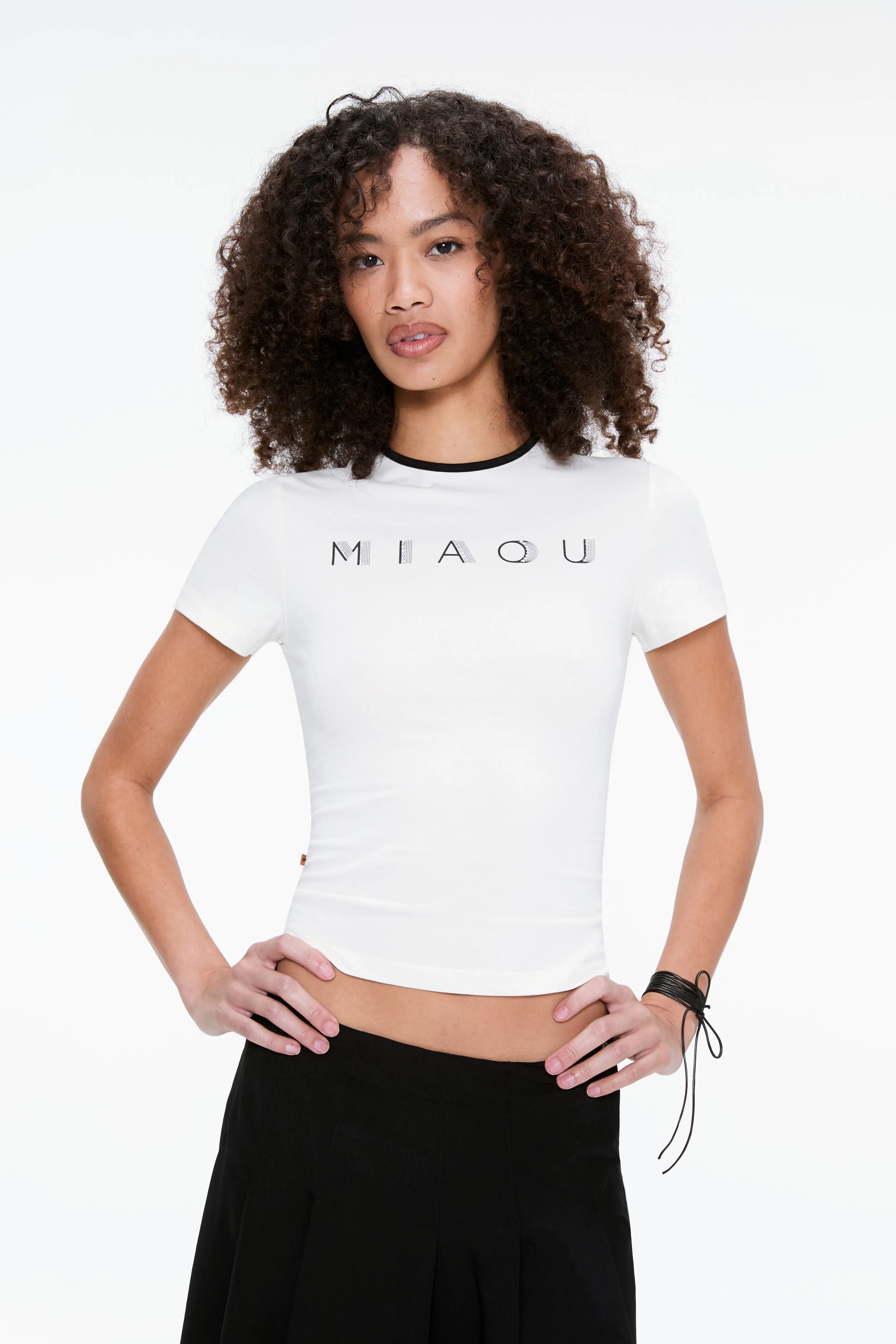 RHINESTONE MINI TEE - WHITE sold by Miaou