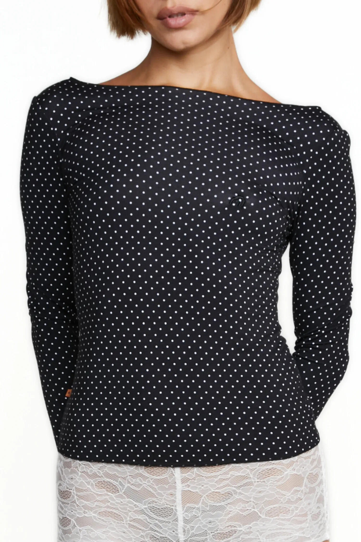 AMELIA TOP - BLACK AND WHITE POLKA DOT sold by Miaou product image thumbnail 2