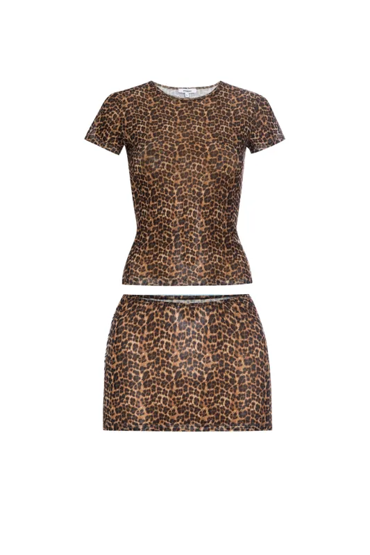 MINI TEE + ELEKTRA SKIRT - LEOPARD sold by Miaou