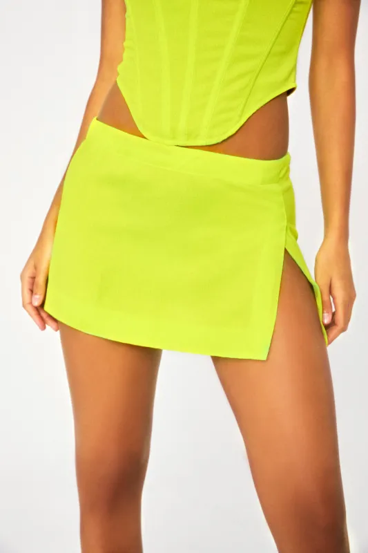 MICRO MINI SKIRT - NEON LIME sold by Miaou
