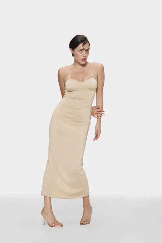 FLORENCE DRESS - GOLD sold by Miaou