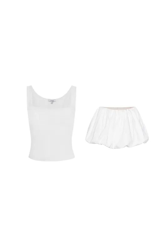 LUNA TOP + GRACE SKIRT - DOVE sold by Miaou