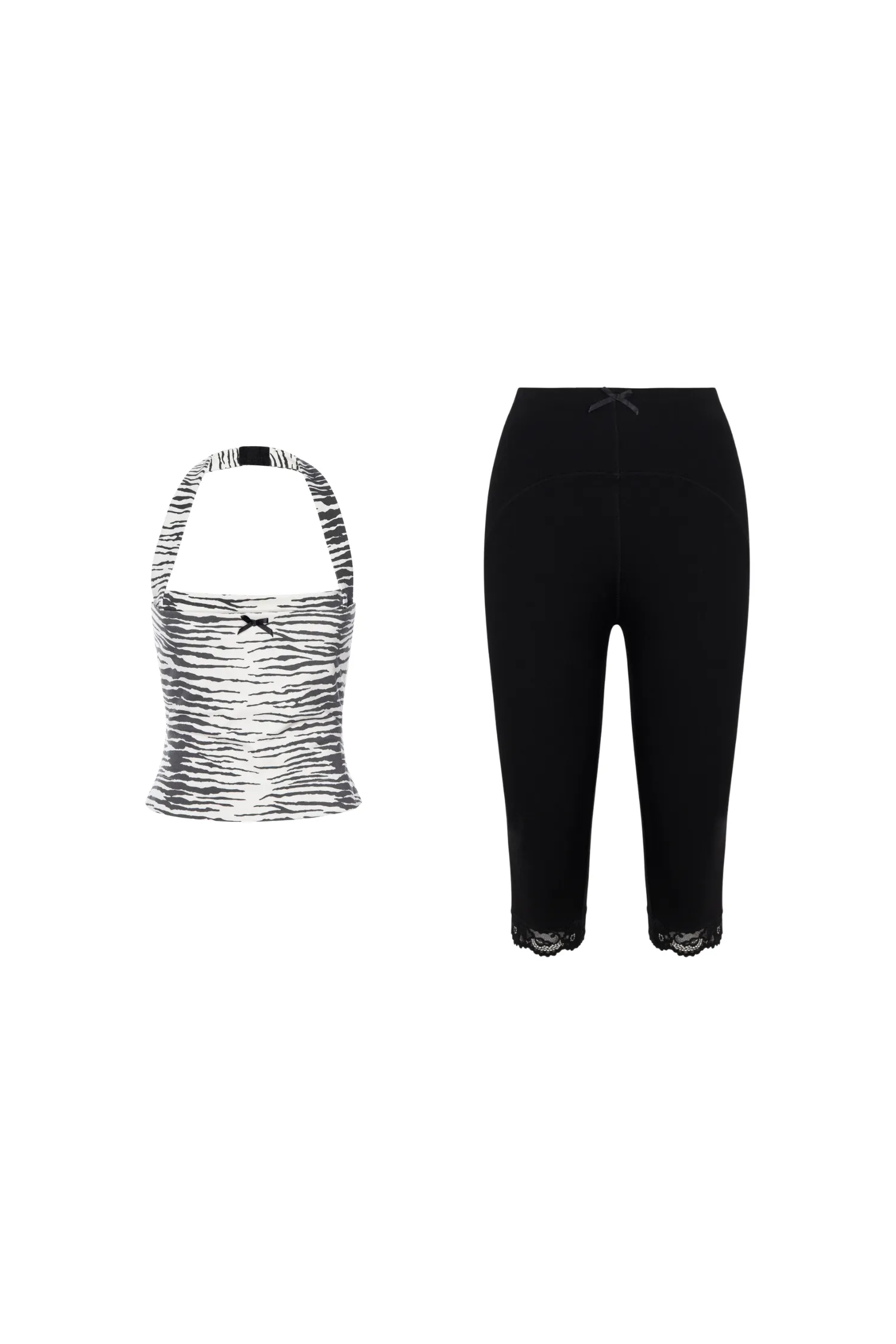 MIKAELA TOP + BILLY CAPRI - ZEBRA/BLACK sold by Miaou