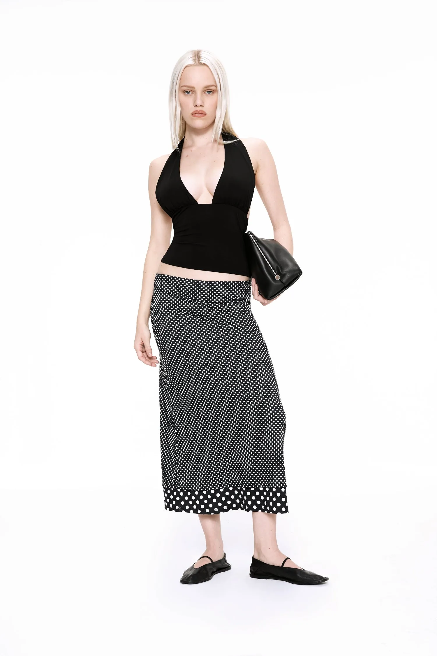 MARIA SKIRT - BLACK AND WHITE POLKA DOT sold by Miaou product image thumbnail 2