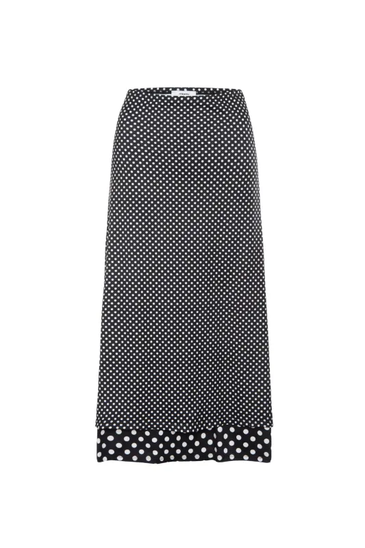 MARIA SKIRT - BLACK AND WHITE POLKA DOT sold by Miaou