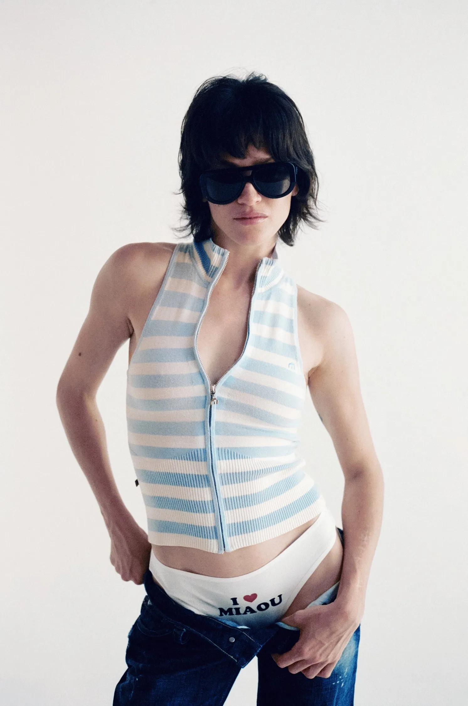 VERA TOP - PERIWINKLE STRIPE sold by Miaou product image thumbnail 2