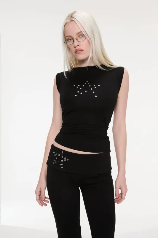 LUCIA TOP + ALBA PANT - BLACK made by Miaou