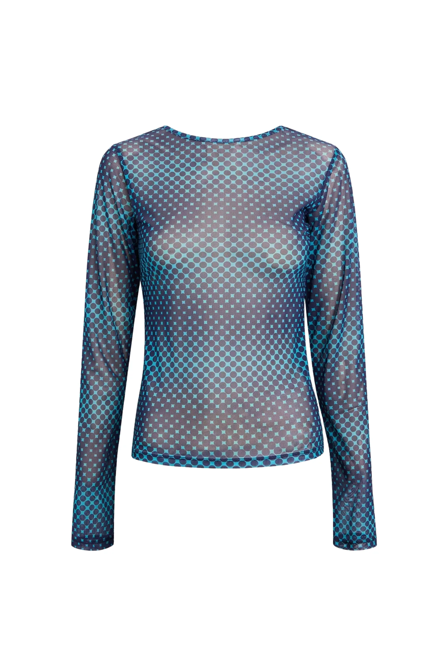 LONG SLEEVE TEE - WARPED DOT COBALT sold by Miaou product image thumbnail 2