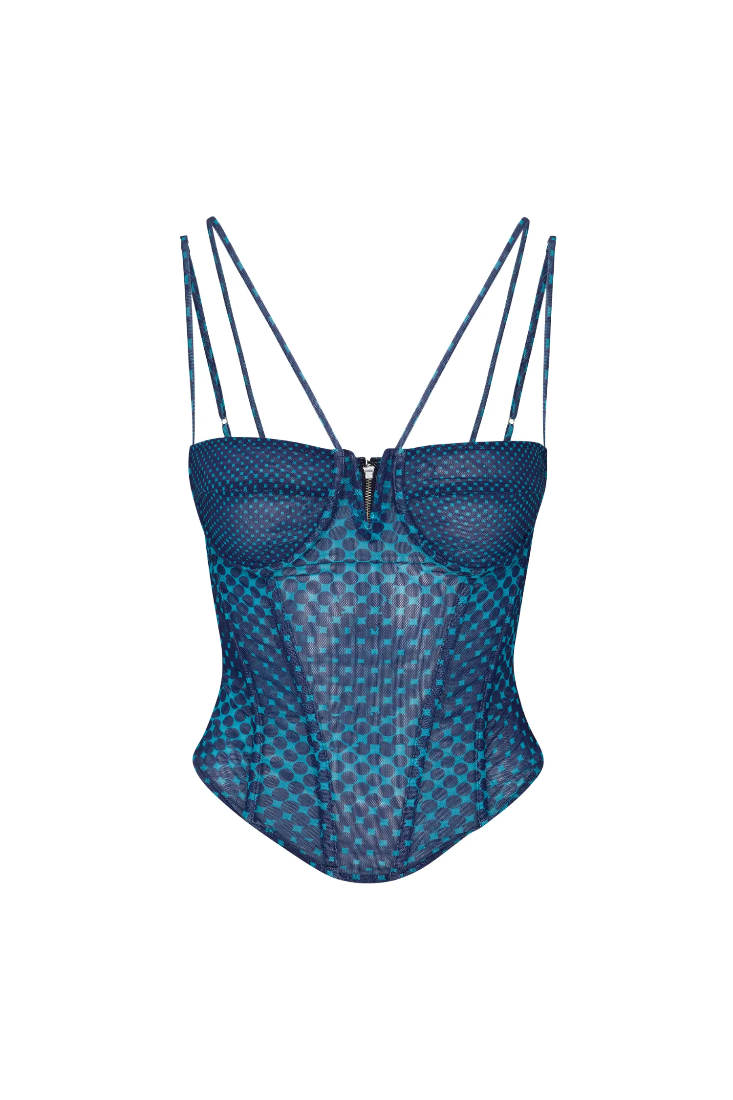APHEX CORSET - WARPED DOT COBALT sold by Miaou product image thumbnail 3