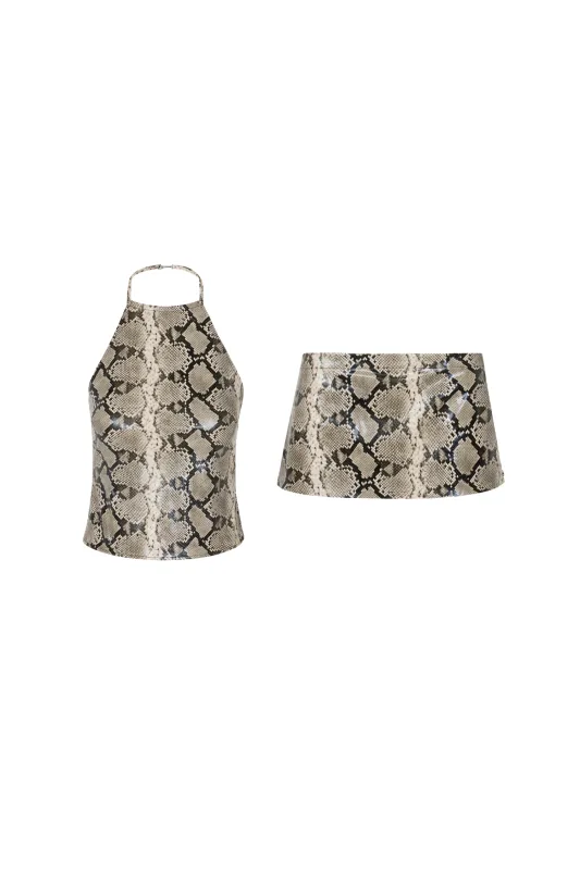 NATALIA TOP + KIRA SKIRT - VEGAN PYTHON made by Miaou