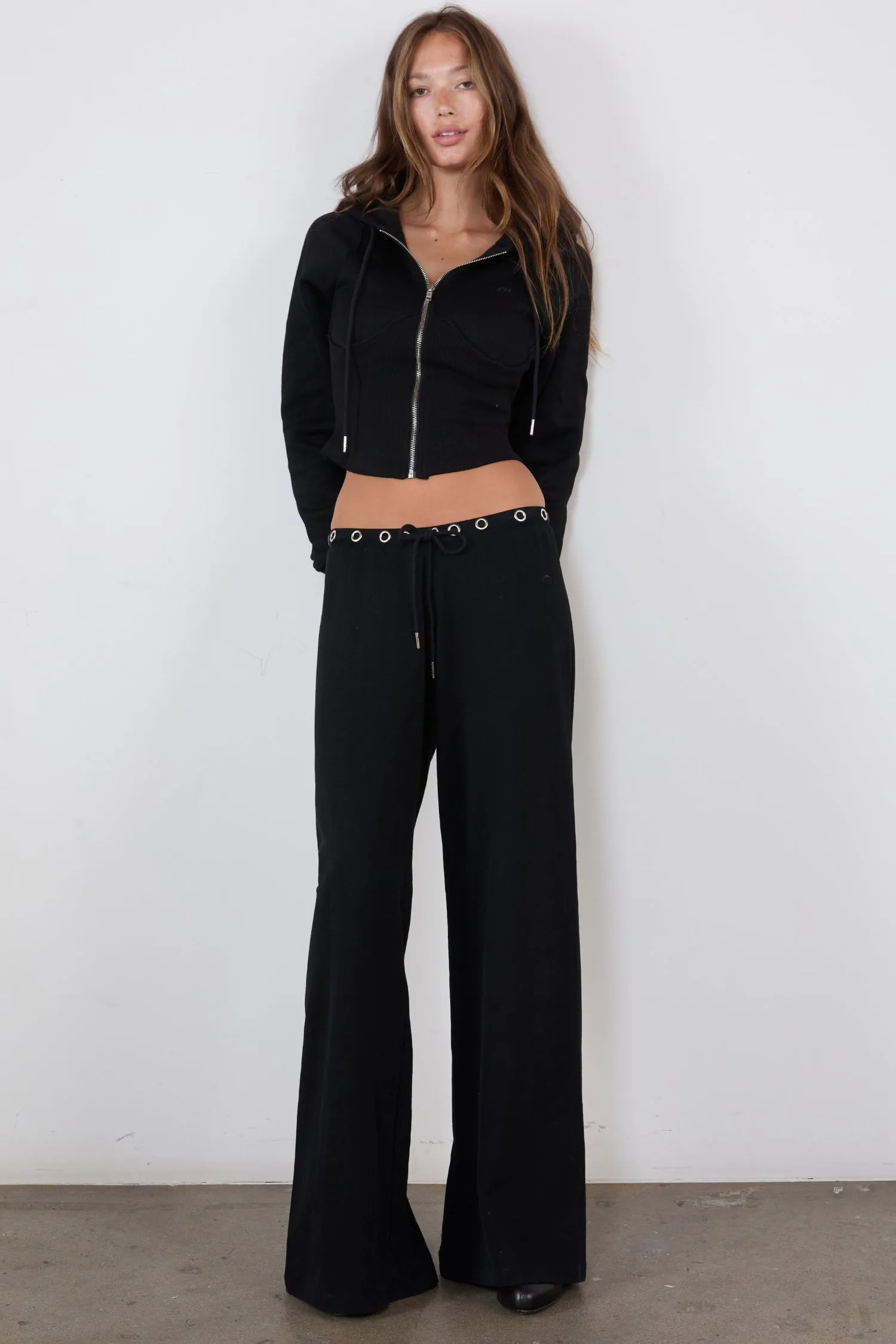 SADIE CORSET HOODIE + ZANE SWEATPANT - BLACK sold by Miaou product image thumbnail 2