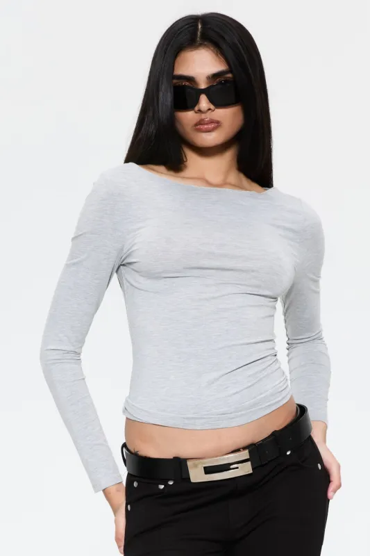 AMELIA TOP - HEATHER GREY sold by Miaou