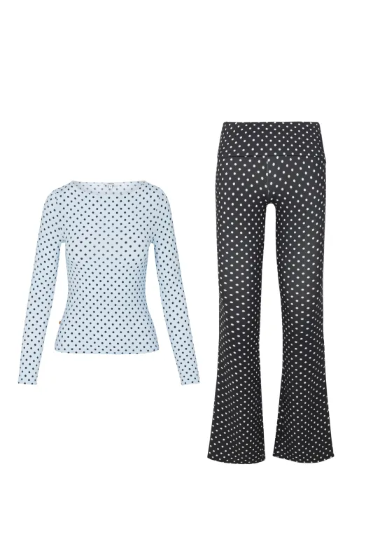 AMELIA TOP + ALBA PANT - POLKA DOT sold by Miaou