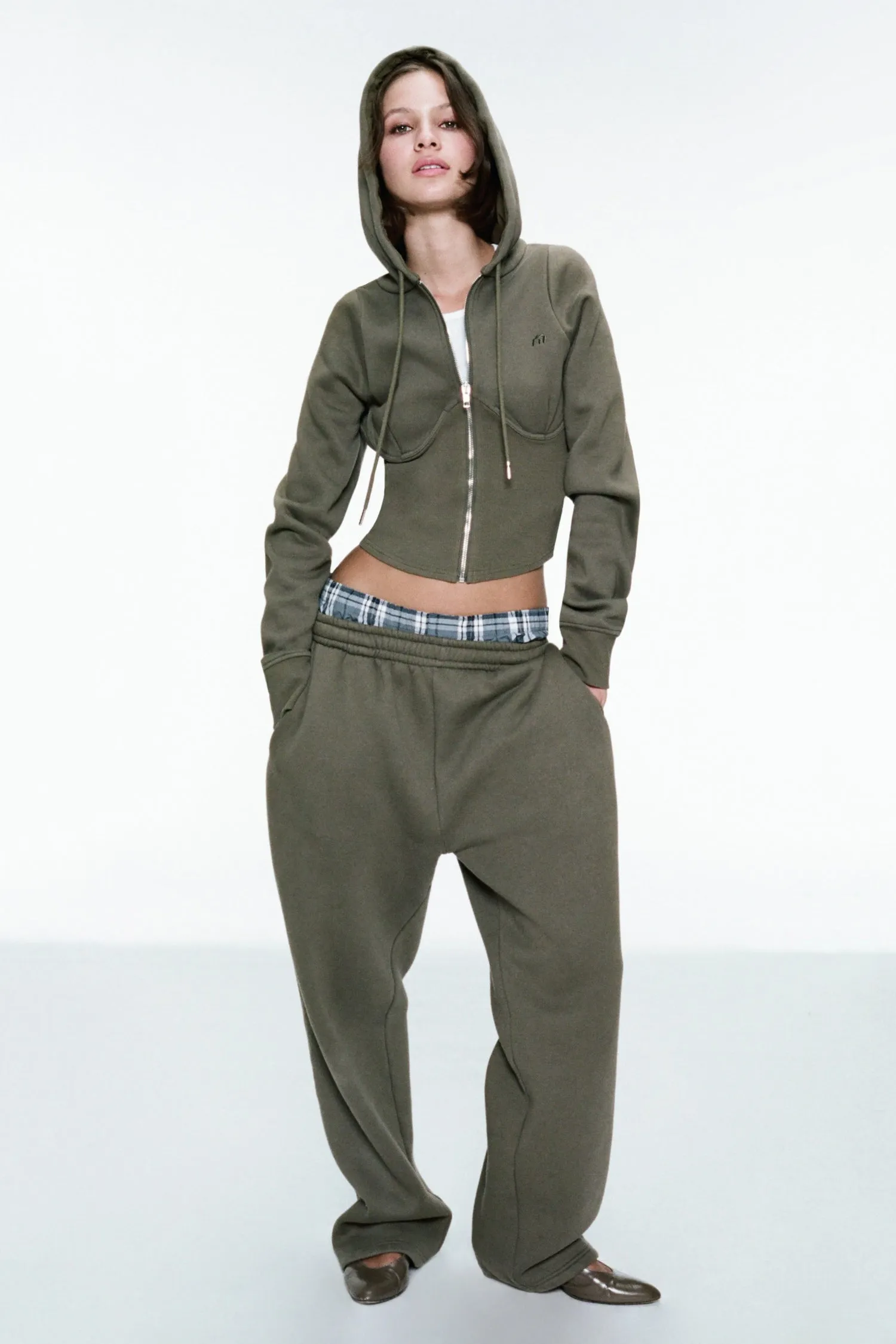 SADIE CORSET HOODIE - OLIVE sold by Miaou product image thumbnail 3