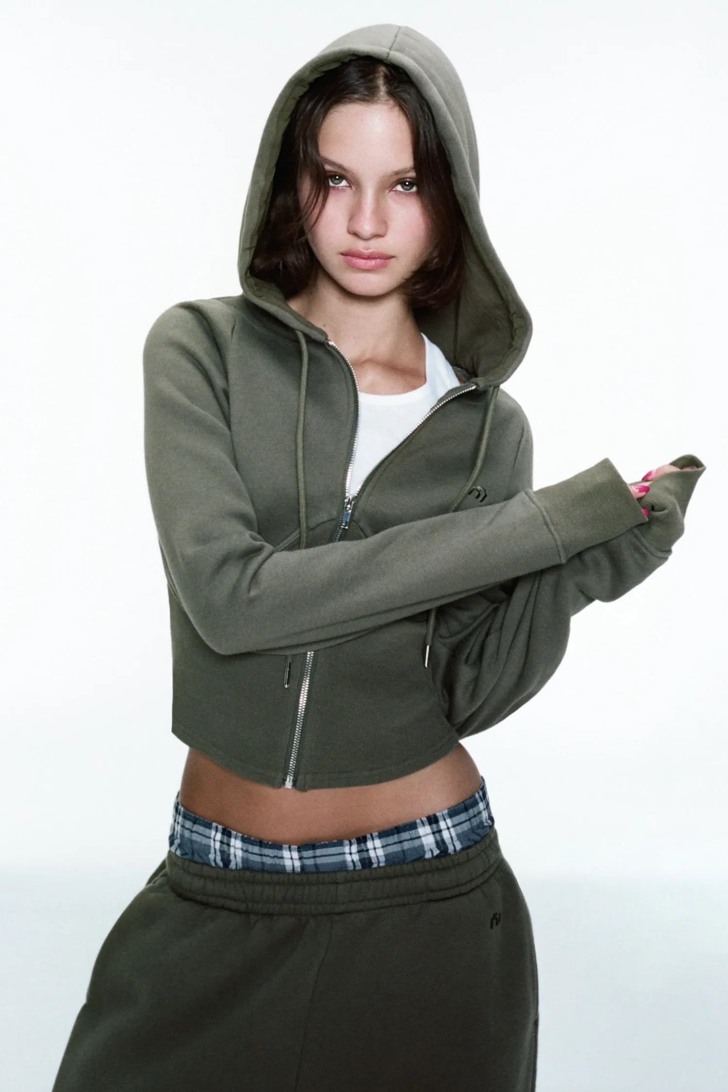 SADIE CORSET HOODIE - OLIVE sold by Miaou
