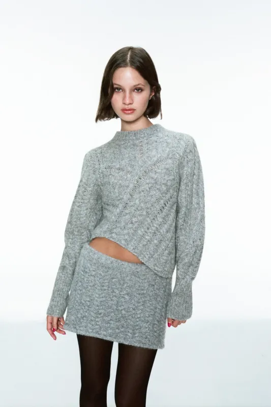 CLARKE CABLE KNIT SWEATER - GREY made by Miaou