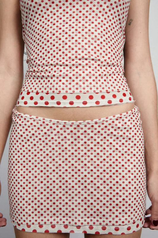 ELEKTRA SKIRT - WHITE POLKA DOT sold by Miaou