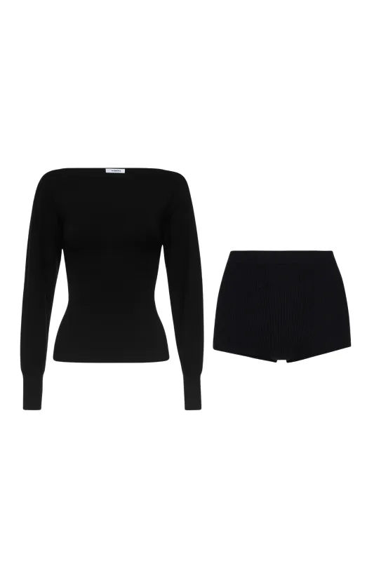 ODESSA TOP + EMILIA SHORT - BLACK made by Miaou
