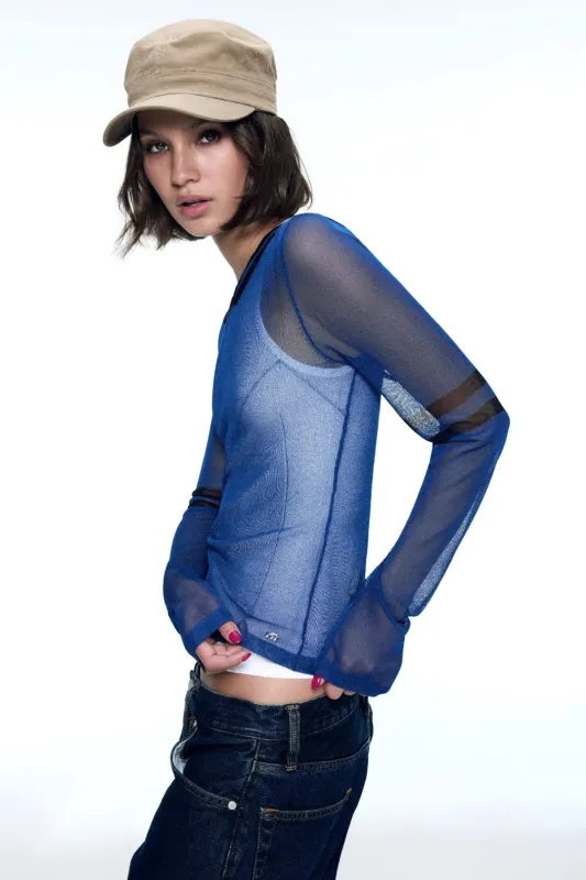 MONICA TOP - NAVY sold by Miaou