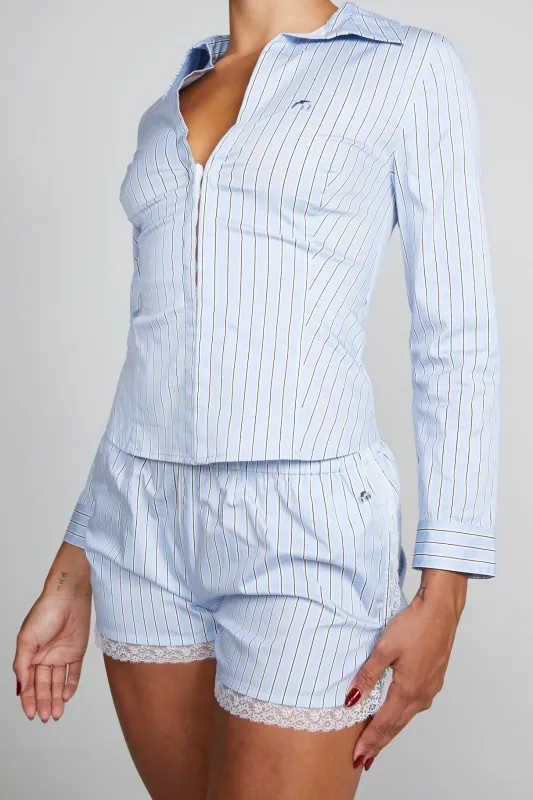 VICTORIA TOP - PERIWINKLE STRIPE made by Miaou