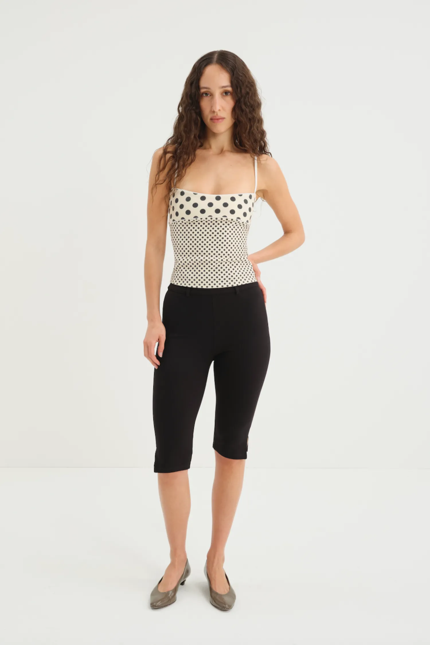 STELLA TANK + HARLEY CAPRI - NUDE POLKA DOT / BLACK sold by Miaou product image thumbnail 2