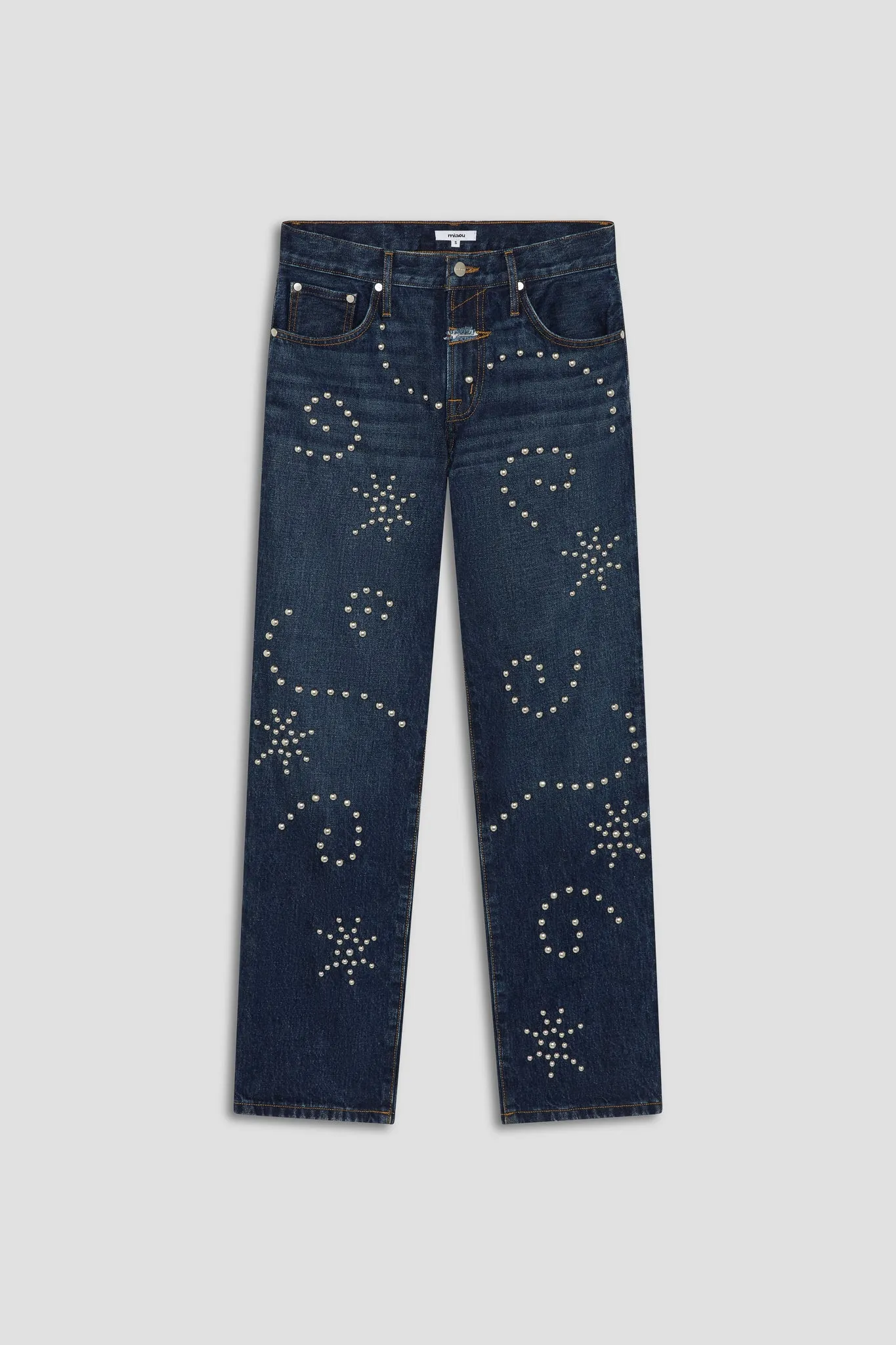 BOYFRIEND JEAN - DARK WASH STUDS sold by Miaou product image thumbnail 2