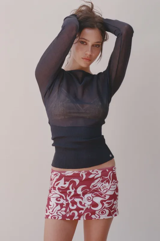 ELEKTRA SKIRT - RED HAWAIIAN made by Miaou