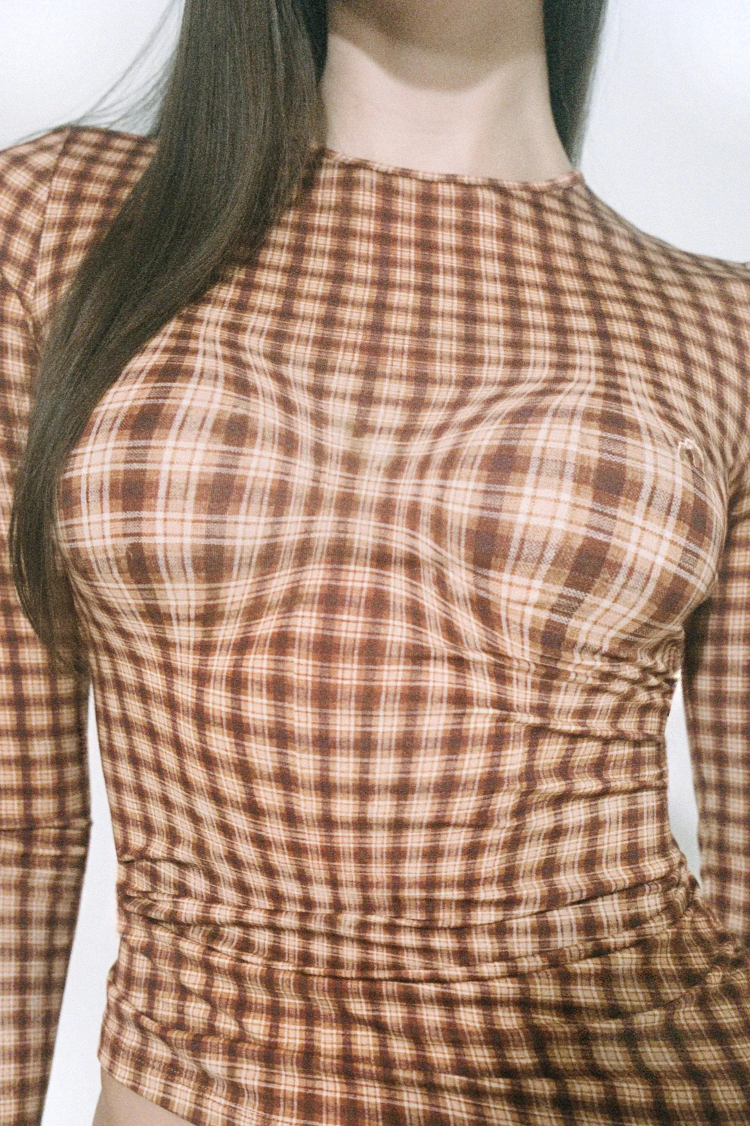 LONG SLEEVE TOP - WARPED PLAID sold by Miaou product image thumbnail 3