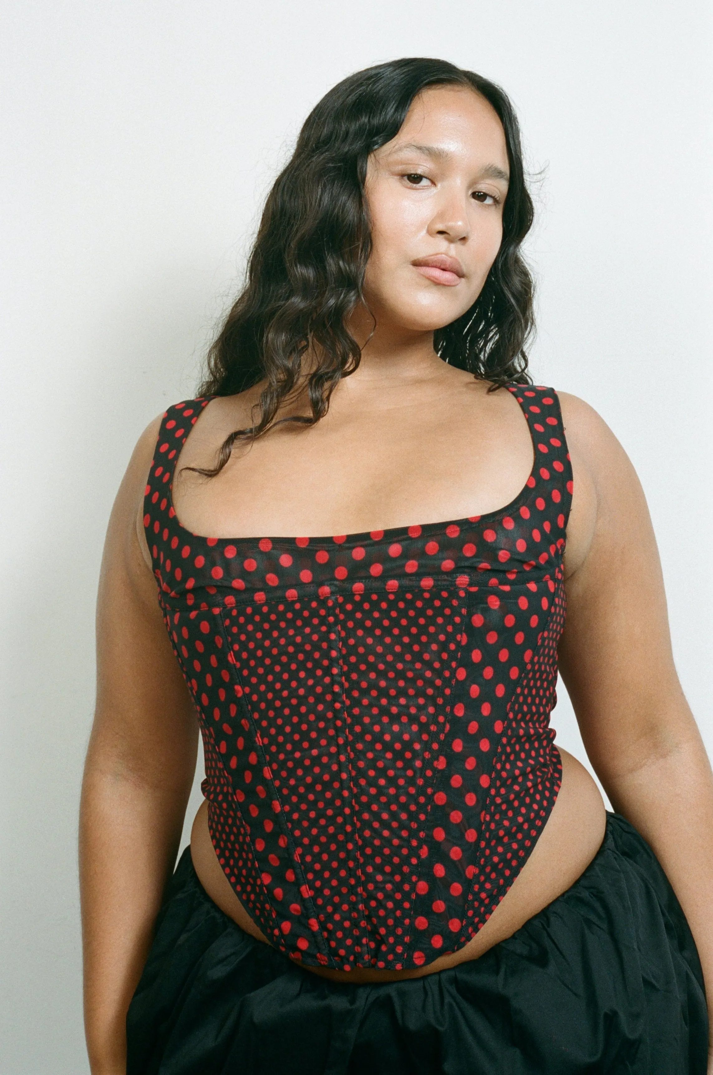 CAMPBELL CORSET - BLACK POLKA DOT sold by Miaou