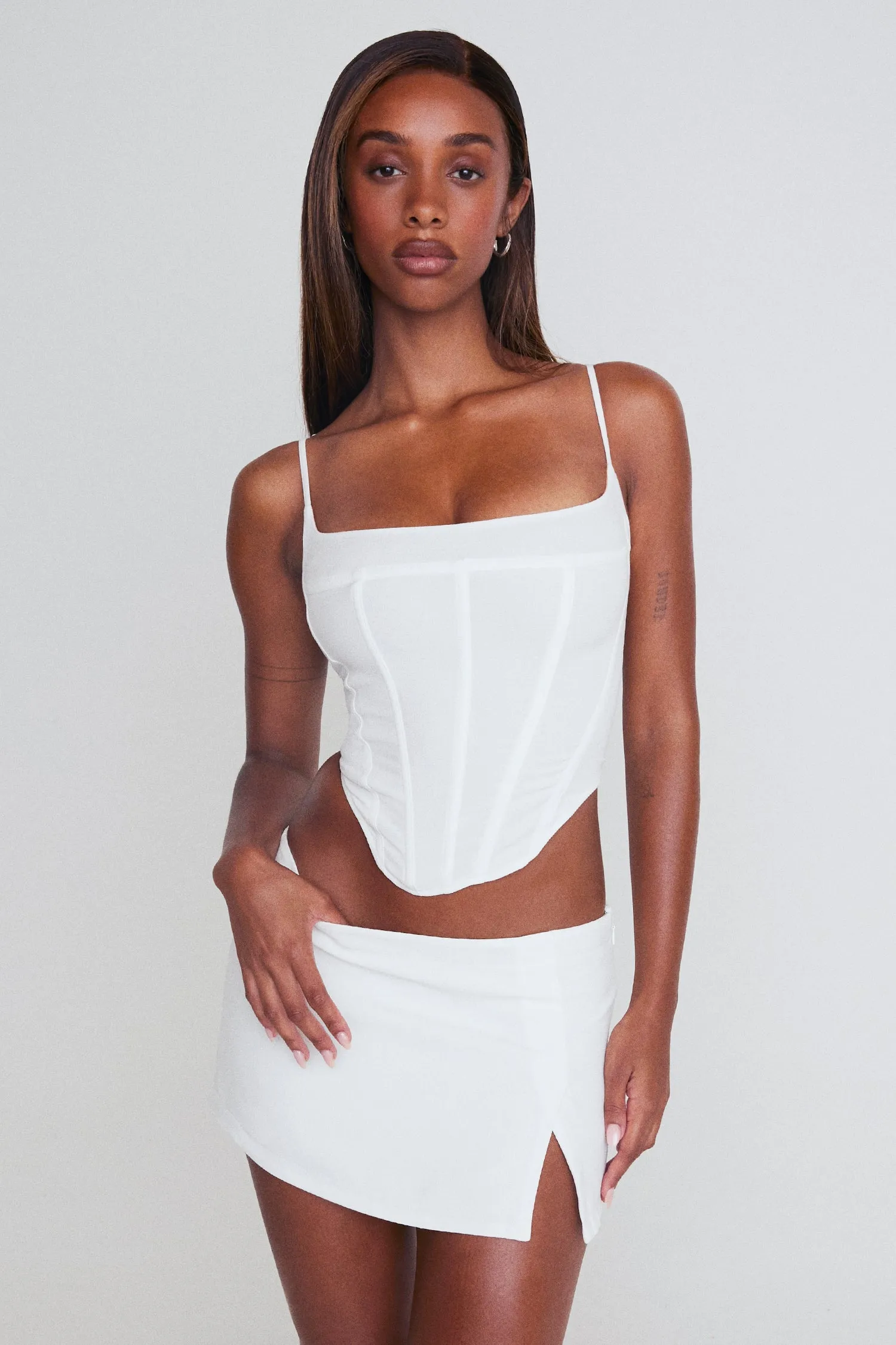 MICRO MINI SKIRT - WHITE sold by Miaou